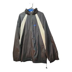 NIKEMen XXL Windbreaker Jacket Full Zip Lightweight Nylon Shell Golf Black White